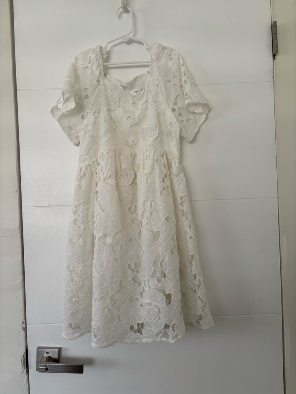 Zara Cream Floral Lace Dress for Girls